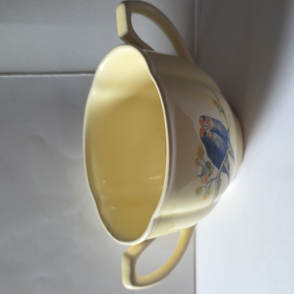 Vintage Canons Pottery Co Sugar Bowl with two handles Bird Designs - Picture 2 of 6